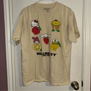 Hello Kitty and Friends Fruity Beige Adult T-Shirt